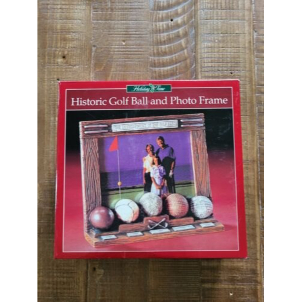 Historic Golf Ball Hand Painted Photo Frame holds up to 4"X6" photo Holiday Time
